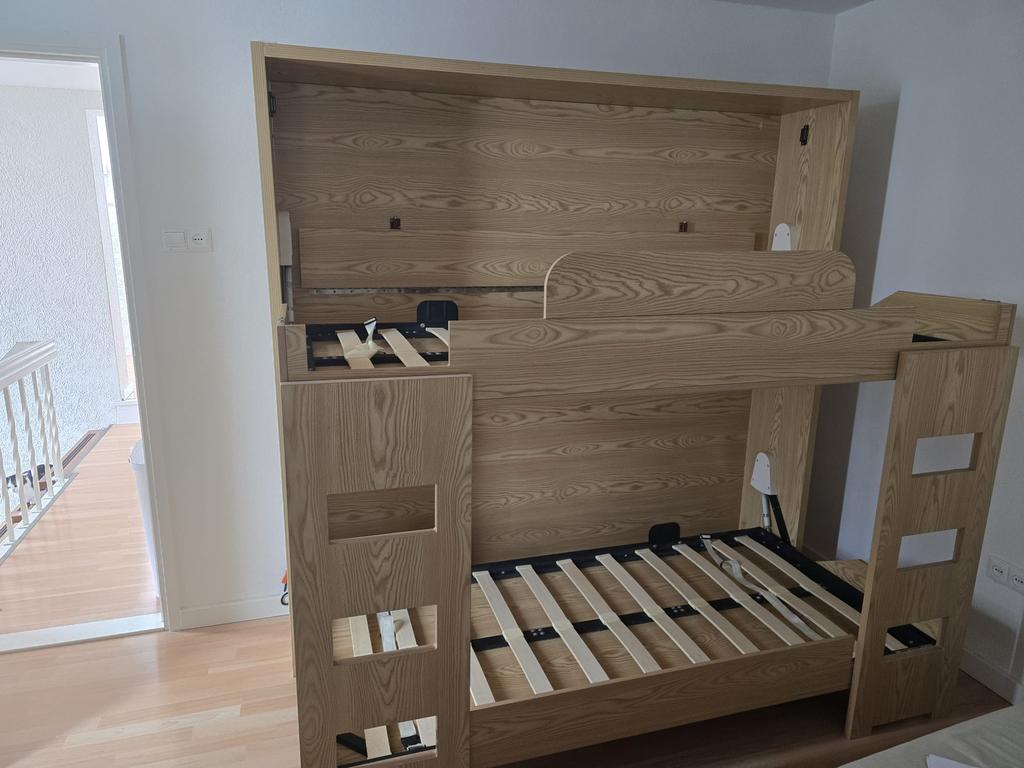 Nieuw luxe opklapbaar stapelbed 90x200 incl lattenbodem, Ophalen, 90 cm, 200 cm, Nieuw