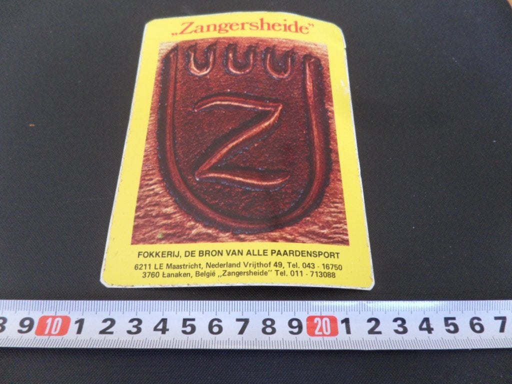 sticker belgië lanaken / maastricht fokkerij ZANGERSHEIDE, Ophalen, Zo goed als nieuw