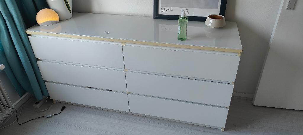 Malm commode / ladekast - 6 lades - wit, Ophalen, Overige materialen, Gebruikt, 5 laden of meer