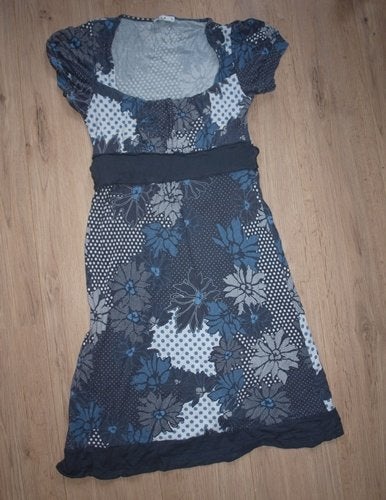 Blauw Grijze Jurk Vila (M), Maat 38/40 (M), Blauw, Vila, Ophalen of Verzenden