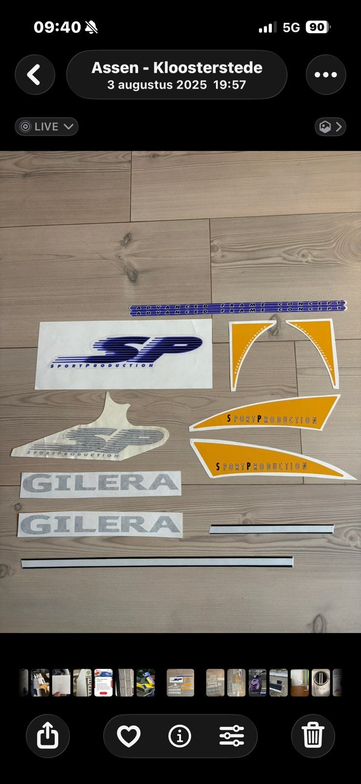 Gilera runner stickers geel/paars model, Ophalen of Verzenden, Zo goed als nieuw, 1970 tot heden, Overige merken