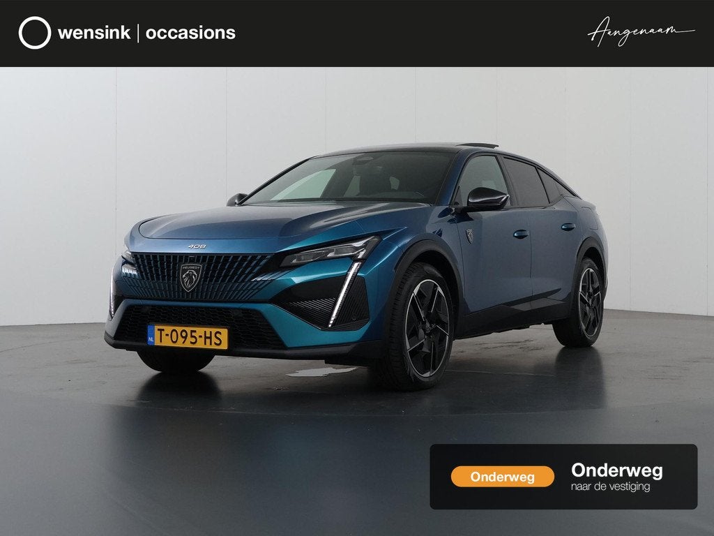 Peugeot 408 1.6 HYbrid GT 225 EAT8 First Edition | Trekhaak, Auto's, Peugeot, Gebruikt, Euro 6, 4 cilinders, Blauw
