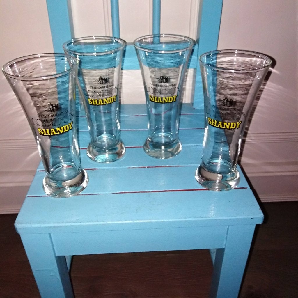Shandy glazen the original london 4 stuks, Ophalen, Glas of Glazen, Gebruikt, Glas