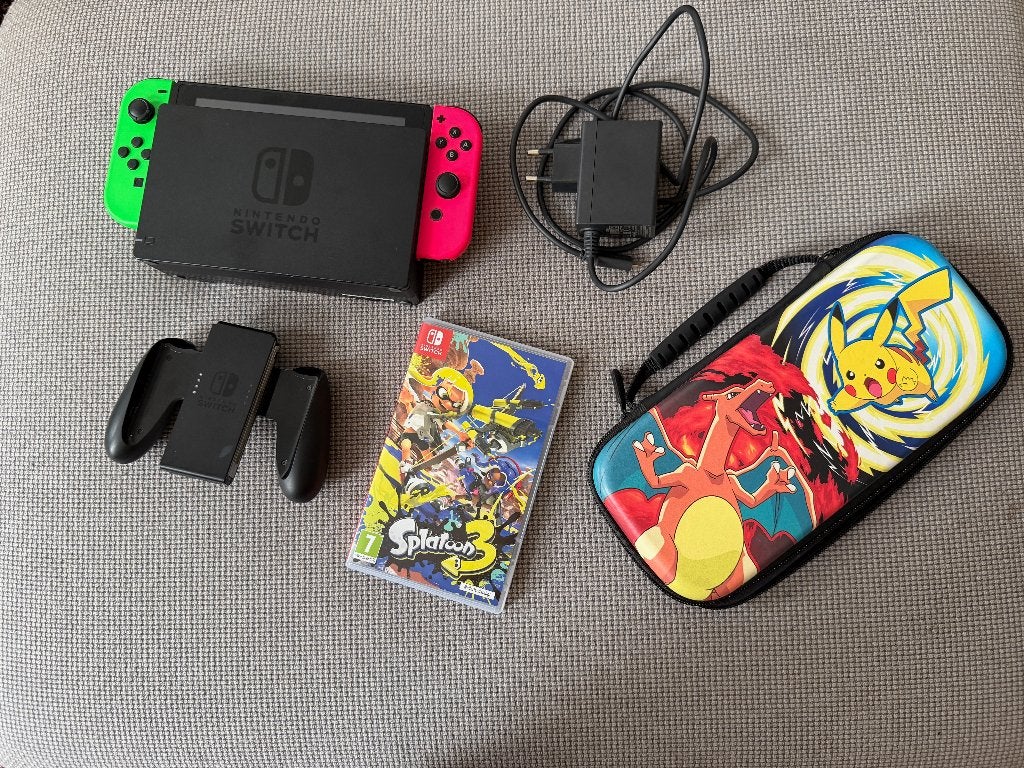 Nintendo Switch (2019 Upgrade) met Splatoon 3 en accessoires, Met games, Met 2 controllers, Zo goed als nieuw, Ophalen