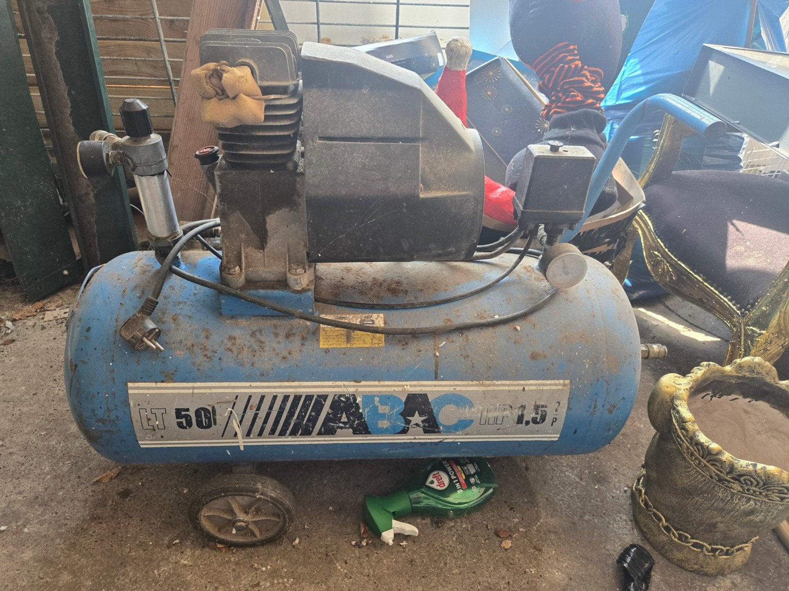ABAC Compressor LT 50 - 1.5 PK, Doe-het-zelf en Verbouw, Ophalen, Gebruikt