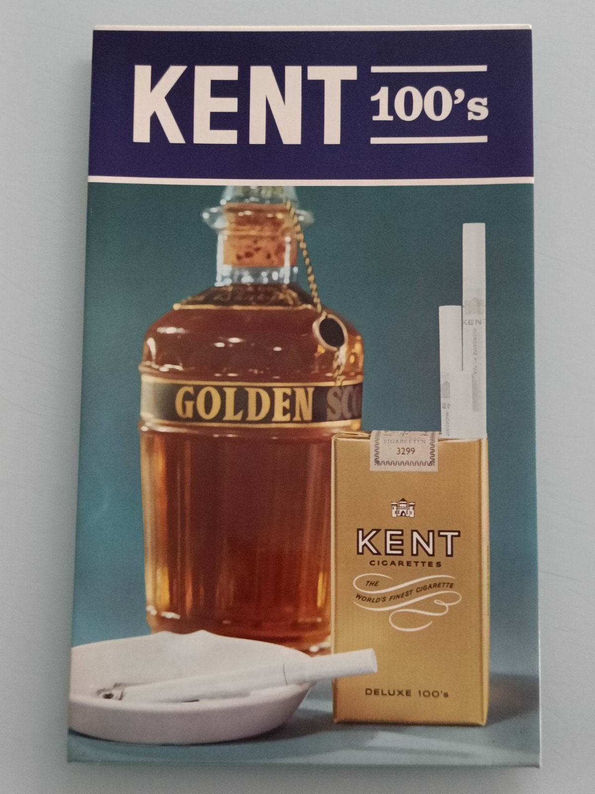 Vintage Kent 100's Sigaretten reclame bordje., Verzamelen, Ophalen of Verzenden, Gebruikt, Overige typen
