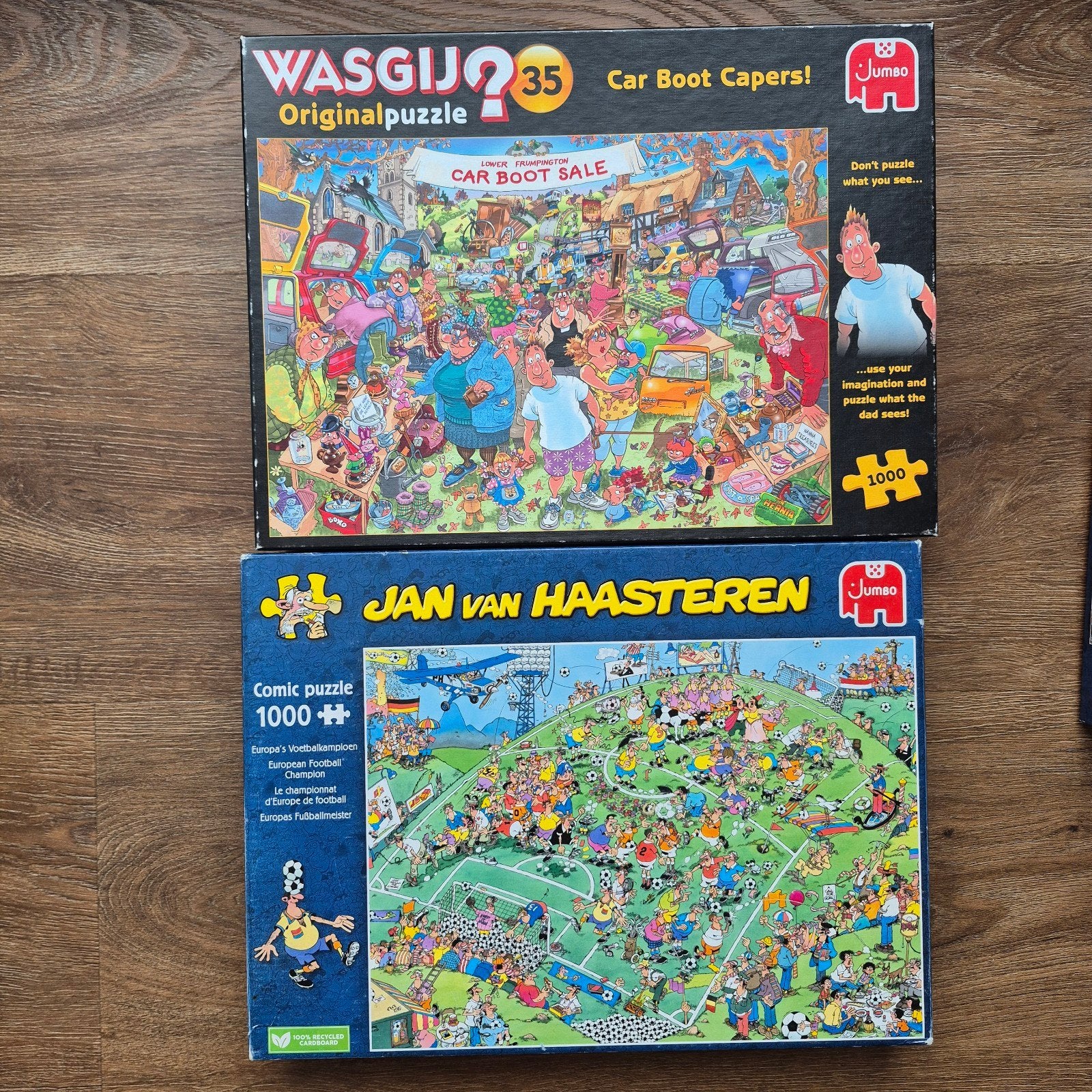 2 Jumbo Wasgij & Jan van Haasteren puzzels 1000 stukjes, Ophalen, 500 t/m 1500 stukjes, Gebruikt, Legpuzzel