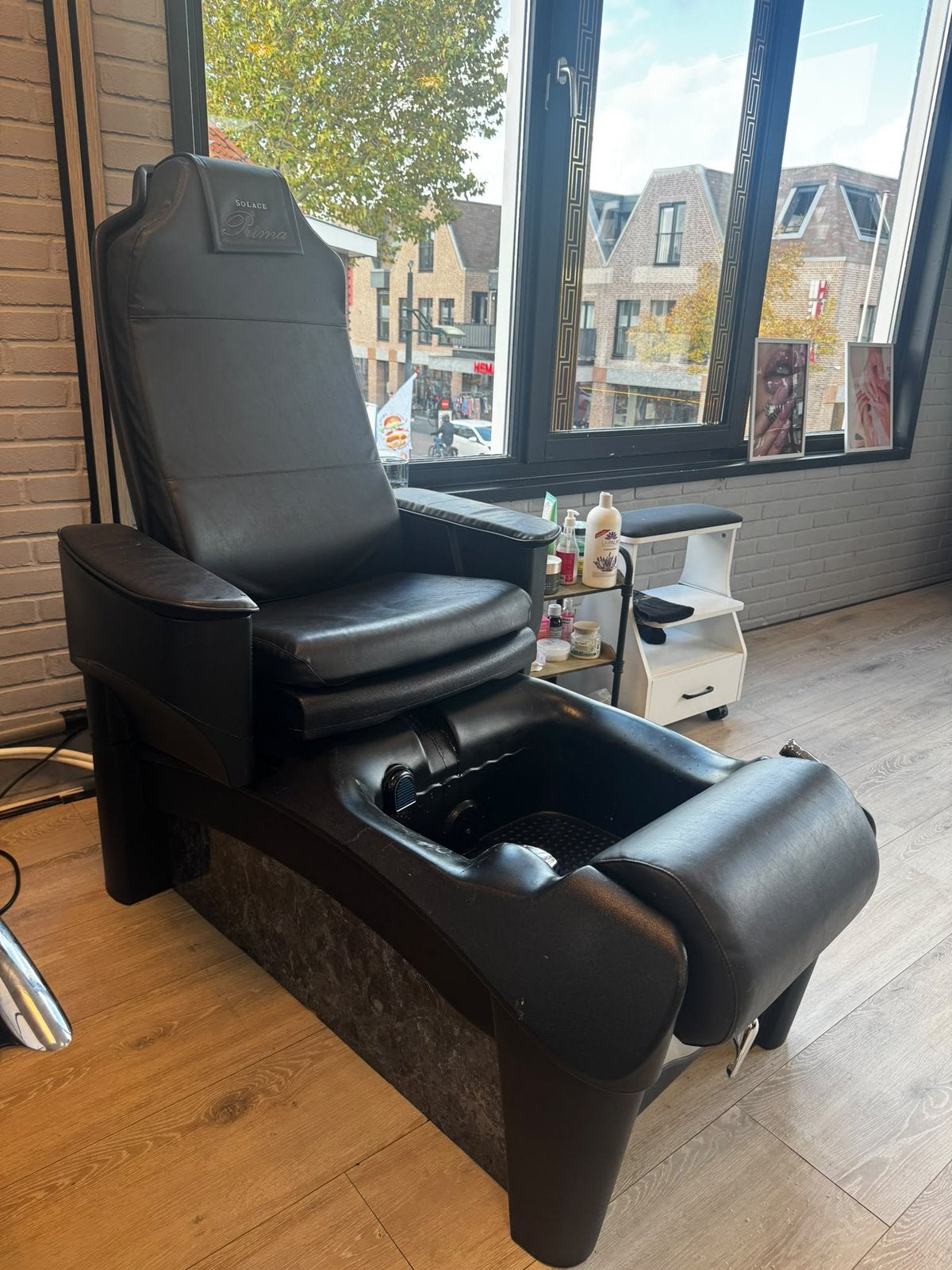 Pedicurestoel met voetenbad te koop – zwart, Ophalen, Zo goed als nieuw, Eenpersoons, Minder dan 150 cm