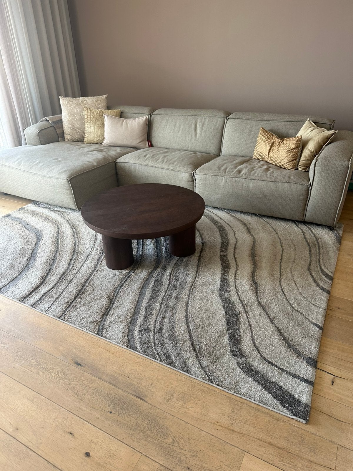 Vloerkleed Beige Grijs 200x290 cm, Ophalen, Beige, 200 cm of meer, Zo goed als nieuw