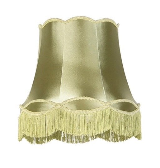 Vintage Groene Lampenkap met Franjes - 45x44 cm, Huis en Inrichting, Ophalen of Verzenden, Nieuw, Vintage