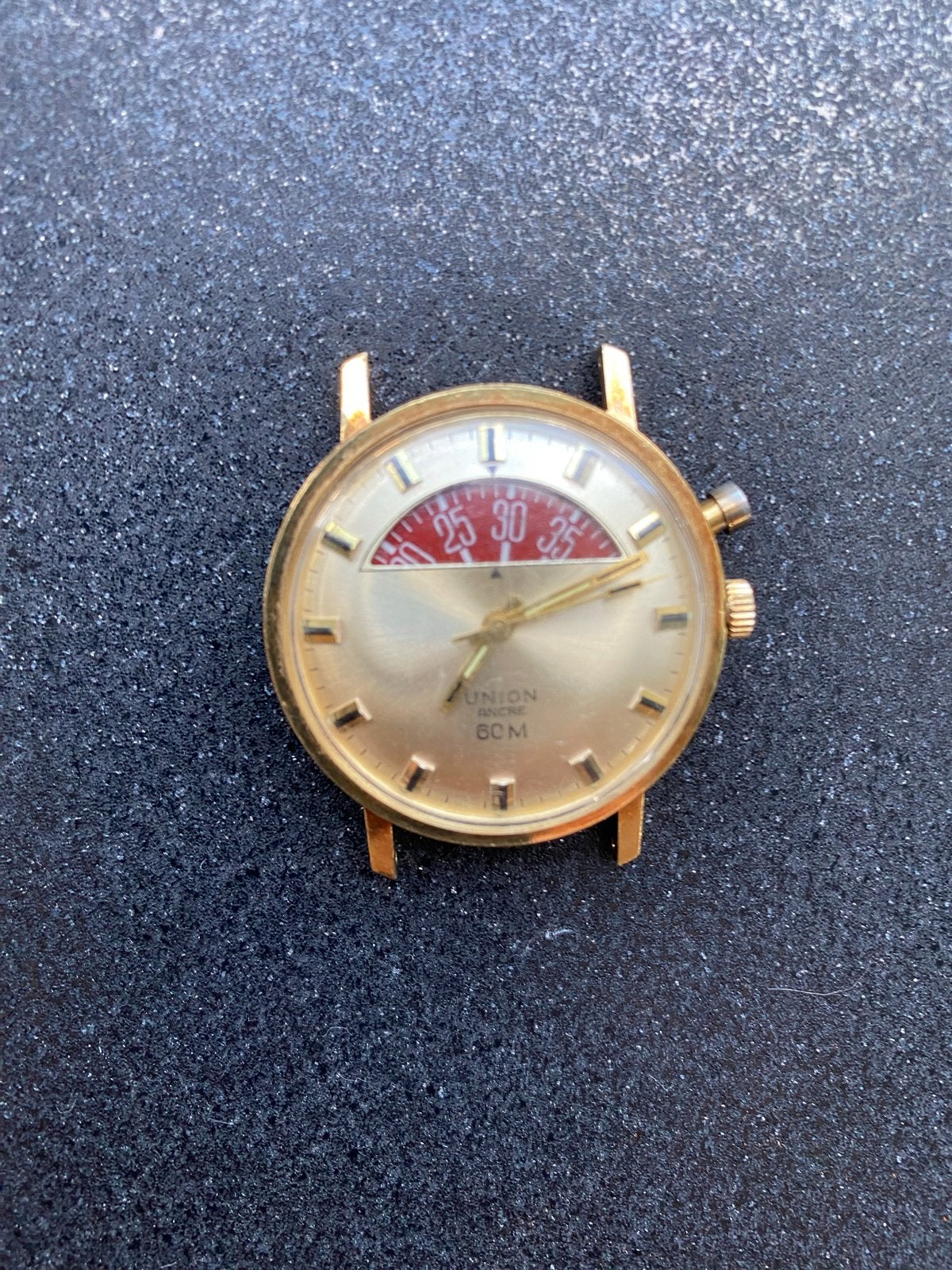 Vintage union ancre - parkeermeter horloge, Overige merken, Overige materialen, Polshorloge, Verguld