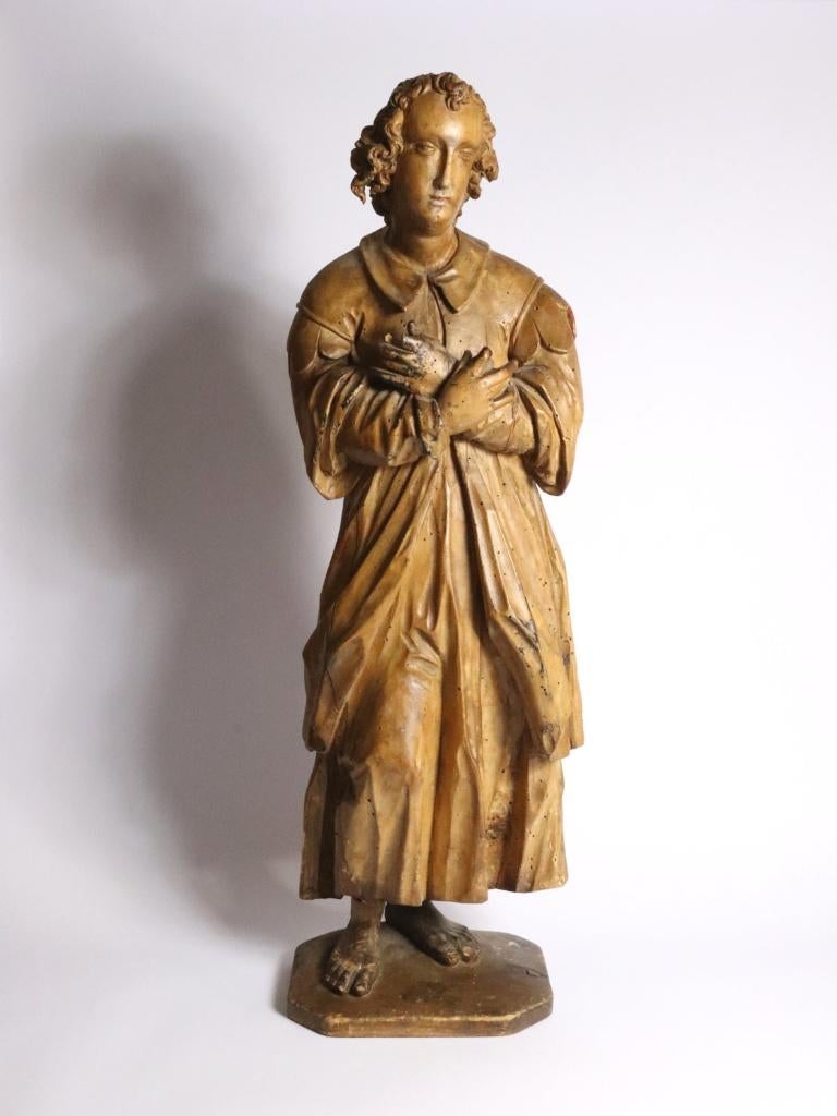 Aartsengel Gabriel Sculptuur, 16/17th C. Renaissance, Antiek en Kunst, Antiek | Religie, Ophalen of Verzenden