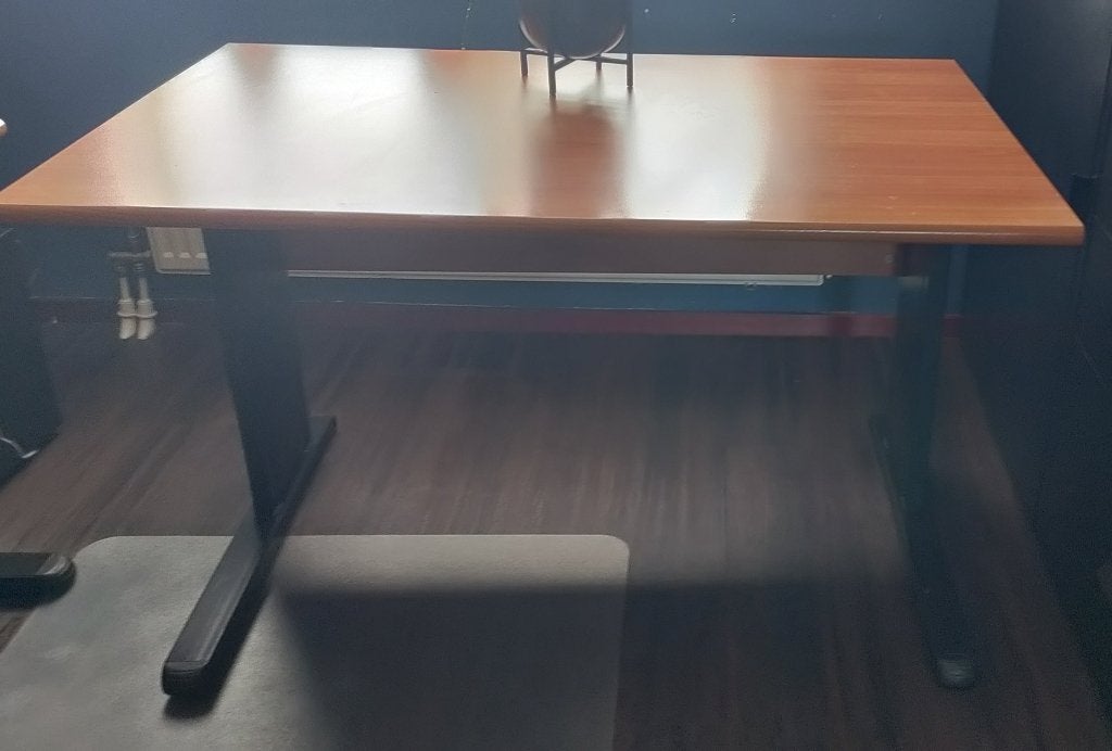 Bureau met draaideurkast, Gebruikt, 120 cm, Spaanplaat of MDF, Bruin