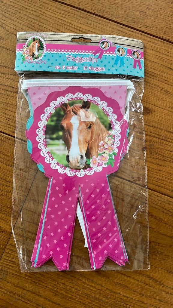 Slinger / vlaggenlijn  Paarden, Ophalen of Verzenden, Nieuw, Versiering, Verjaardag
