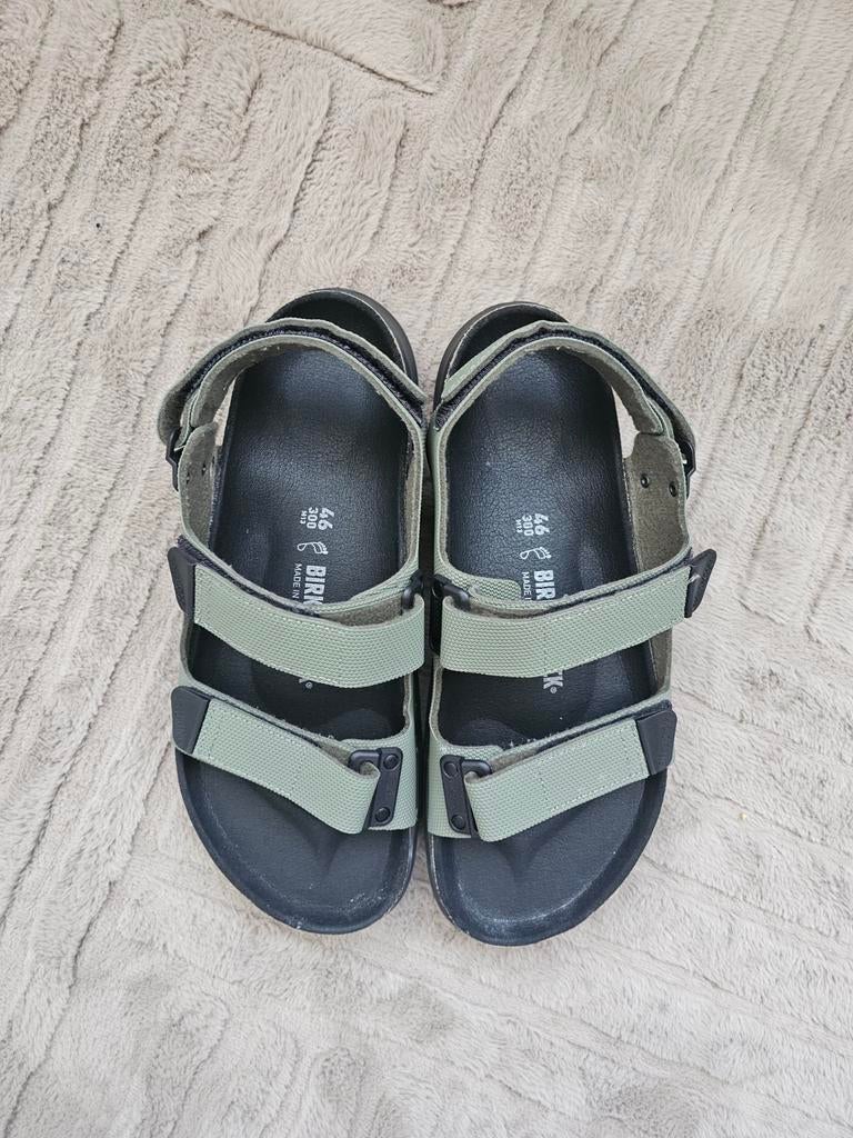 Birkenstock Milano Khaki Sandalen Maat 46, Zo goed als nieuw, Groen, Birkenstock, Sandalen of Muiltjes