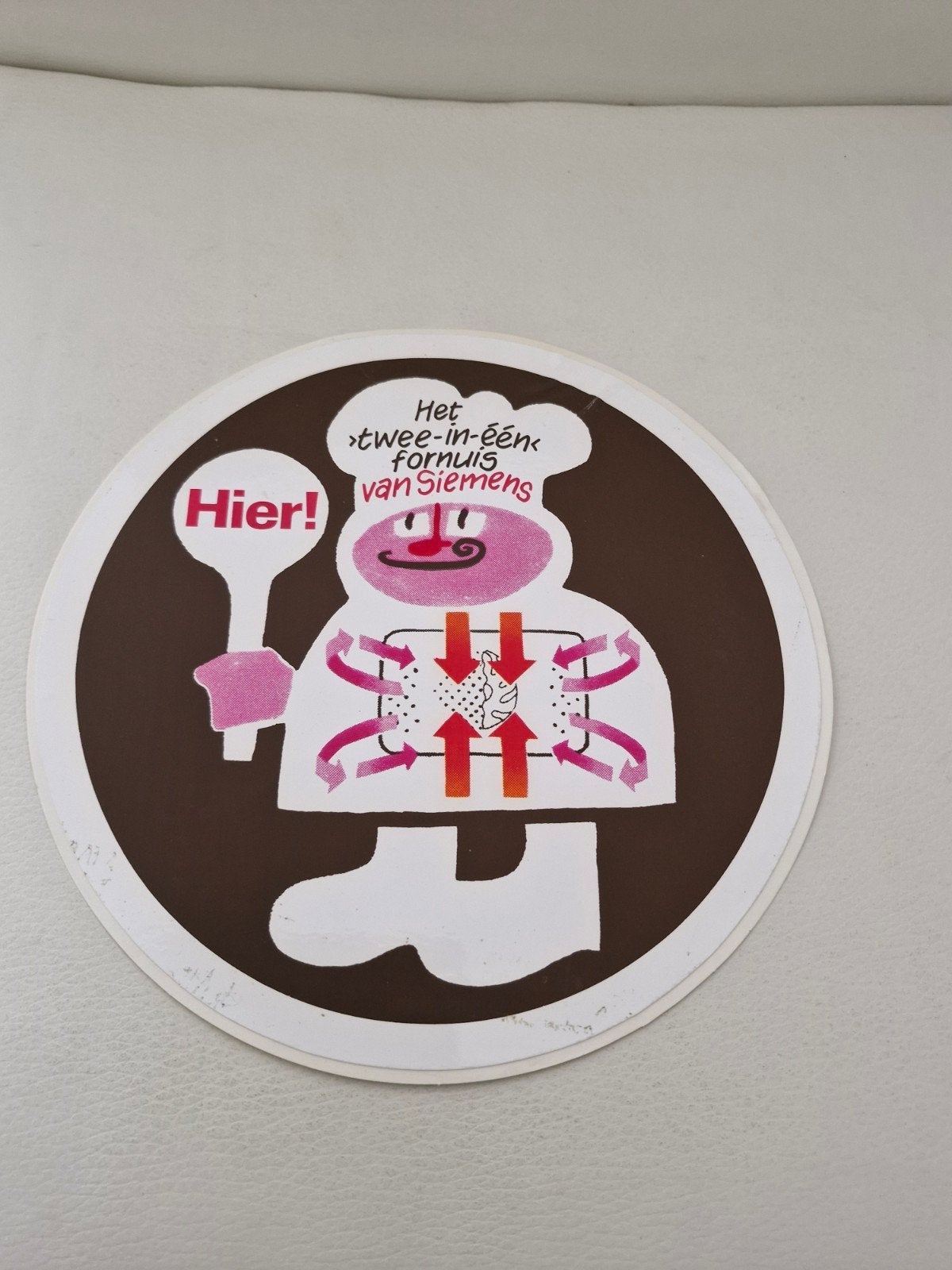G 068 Vintage Siemens Fornuis Sticker - 'Twee-in-één' Design, Ophalen of Verzenden, Zo goed als nieuw