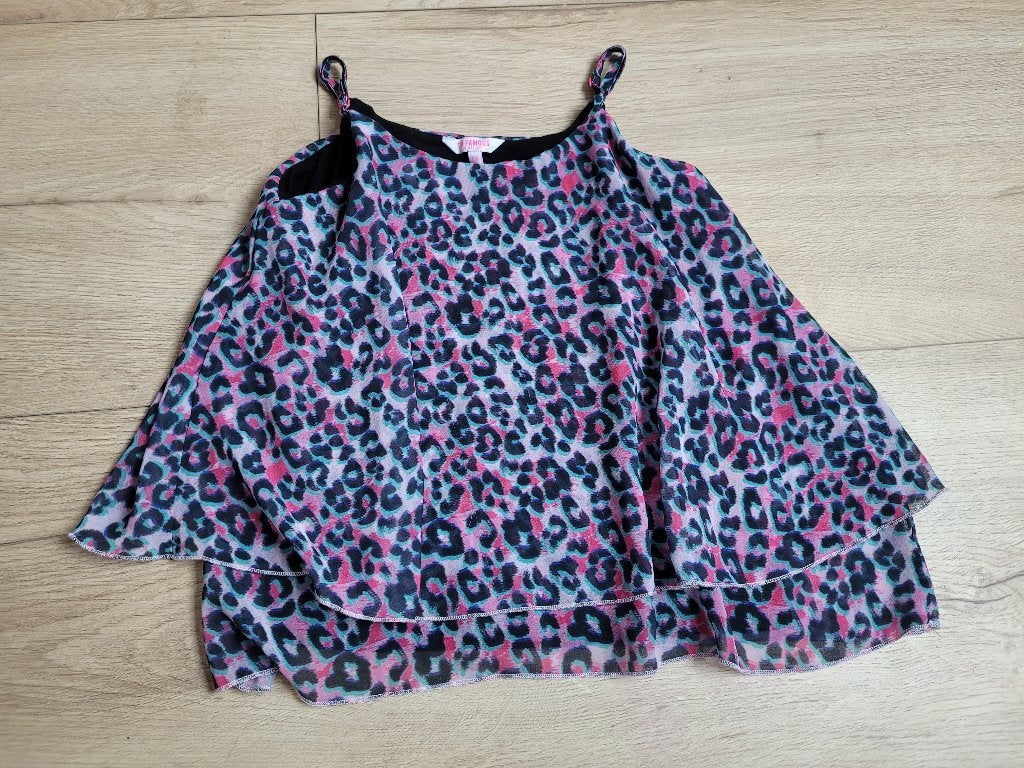 COOLCAT panterprint spaghetti topje maat 158/164 ~ TH2018, Kinderen en Baby's, Kinderkleding | Maat 158, Meisje, Coolcat, Ophalen of Verzenden