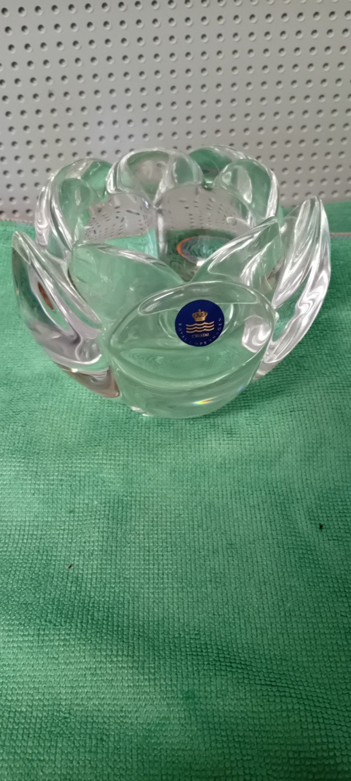ROYAL COPENHAGEN HOLMEGAARD. Theelicht lotus, Ophalen of Verzenden, Zo goed als nieuw, Glas, Scandinavisch