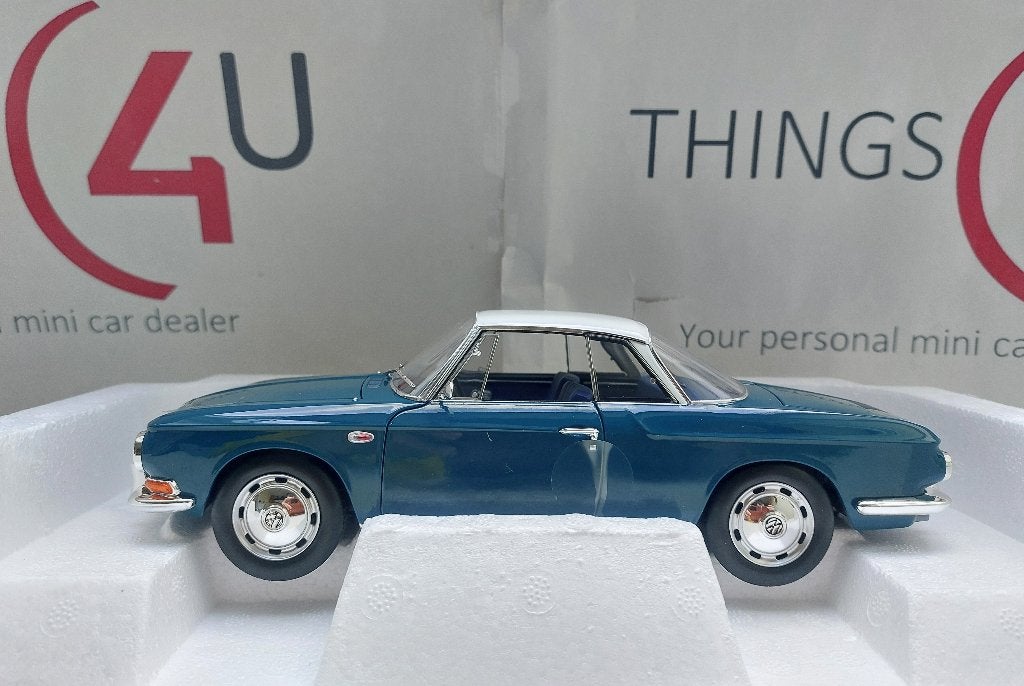 Norev 1:18 Volkswagen Karmann Ghia Typ 34 sea blue/wit, Ophalen of Verzenden, Nieuw, Auto, Norev