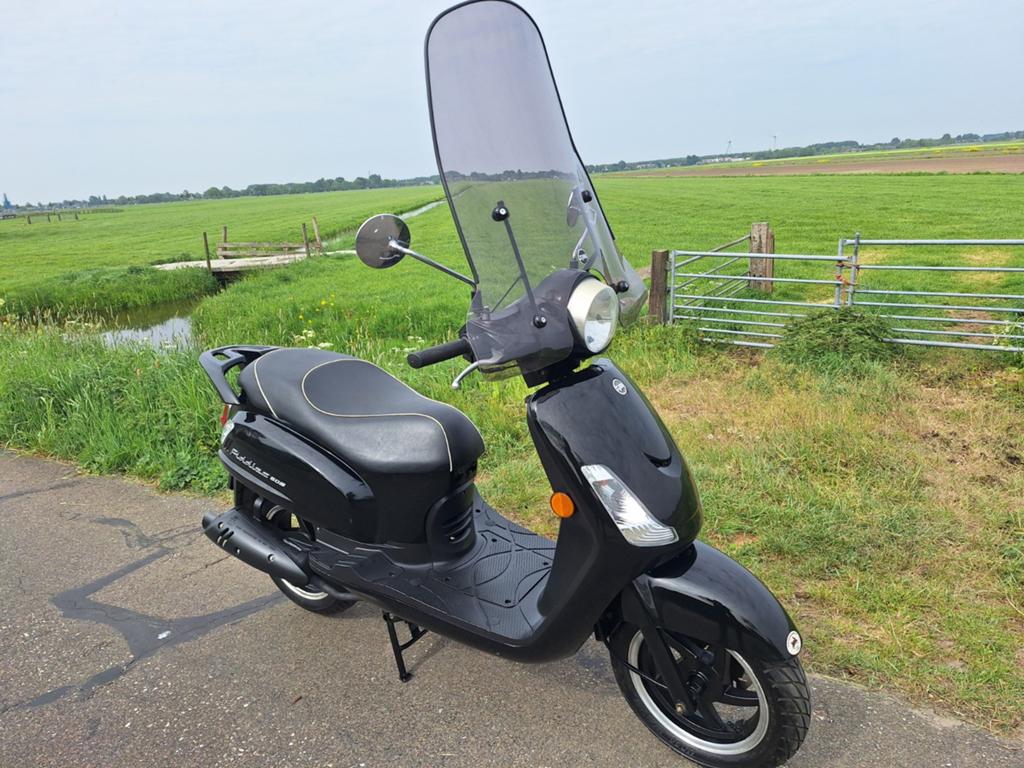 Mooie Sym Fiddle black edition snorscooter hoog wimdscherm, Fietsen en Brommers, Scooters | SYM, Ophalen, Zo goed als nieuw, Benzine