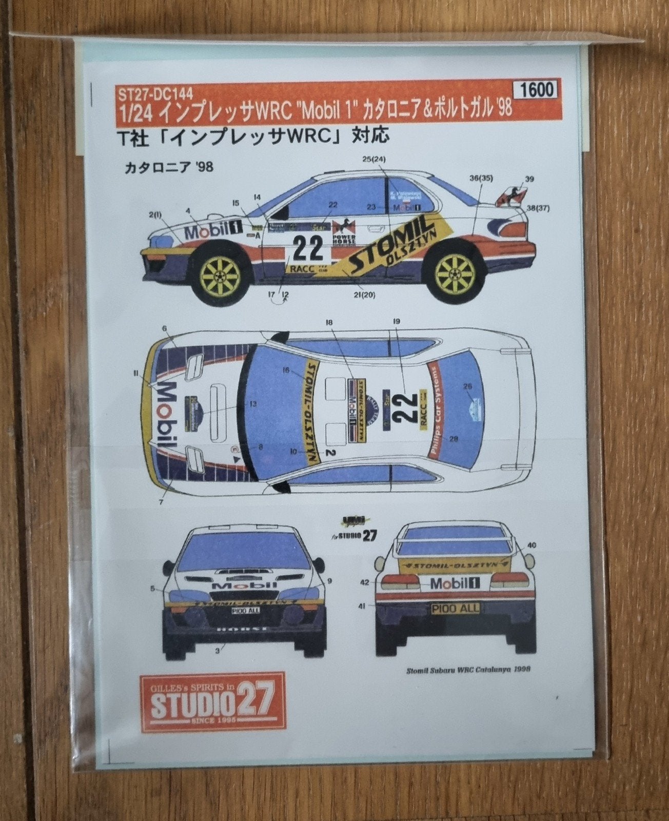 Studio 27 Decals 1/24 Subaru Impreza WRC '98 Mobil 1, Overige merken, Auto, 1:32 tot 1:50, Nieuw