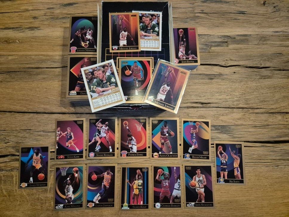 1990 SkyBox set #1-300 basketbal kaarten met Michael Jordan, Ophalen of Verzenden, Buitenlandse clubs, Poster, Plaatje of Sticker