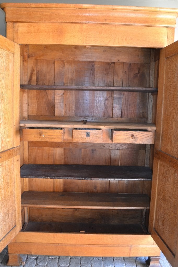 Prachtige grote strakke antieke eiken Louis Philippe kast., Antiek en Kunst, Verzenden
