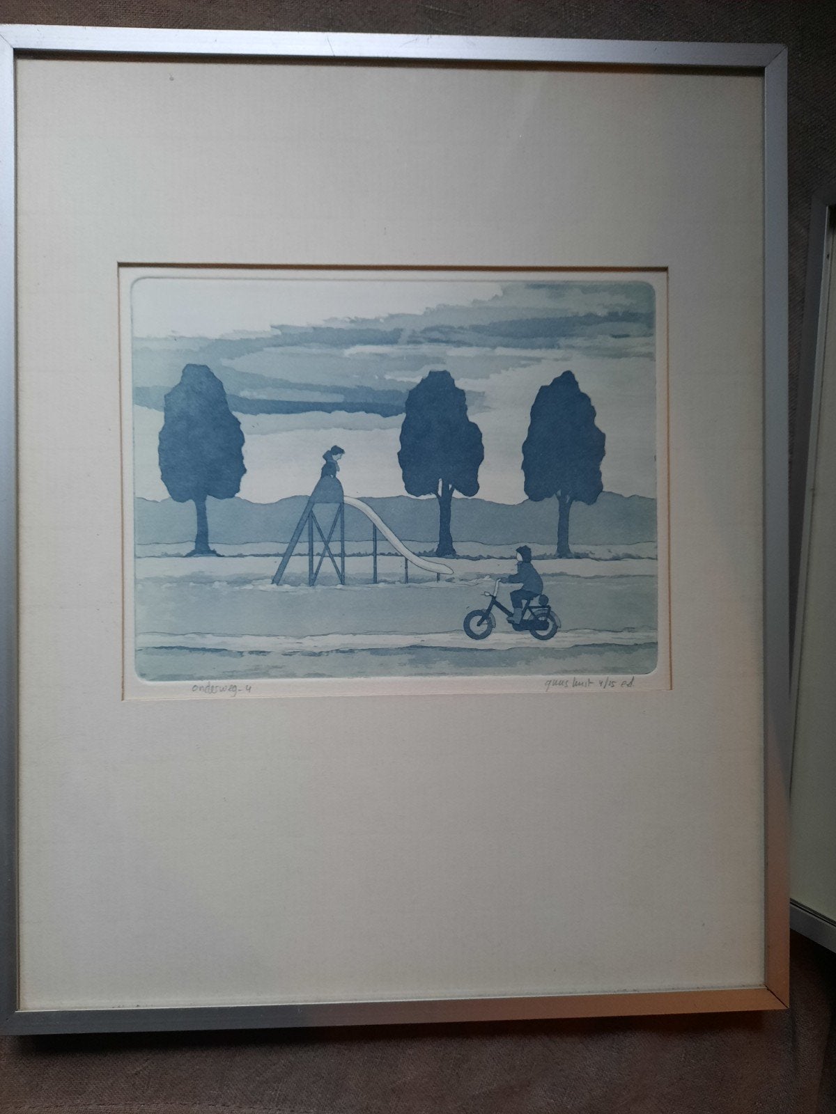 Guus Kuit - 'Onderweg' - Gesigneerde ets in beperkte oplage, Ophalen of Verzenden