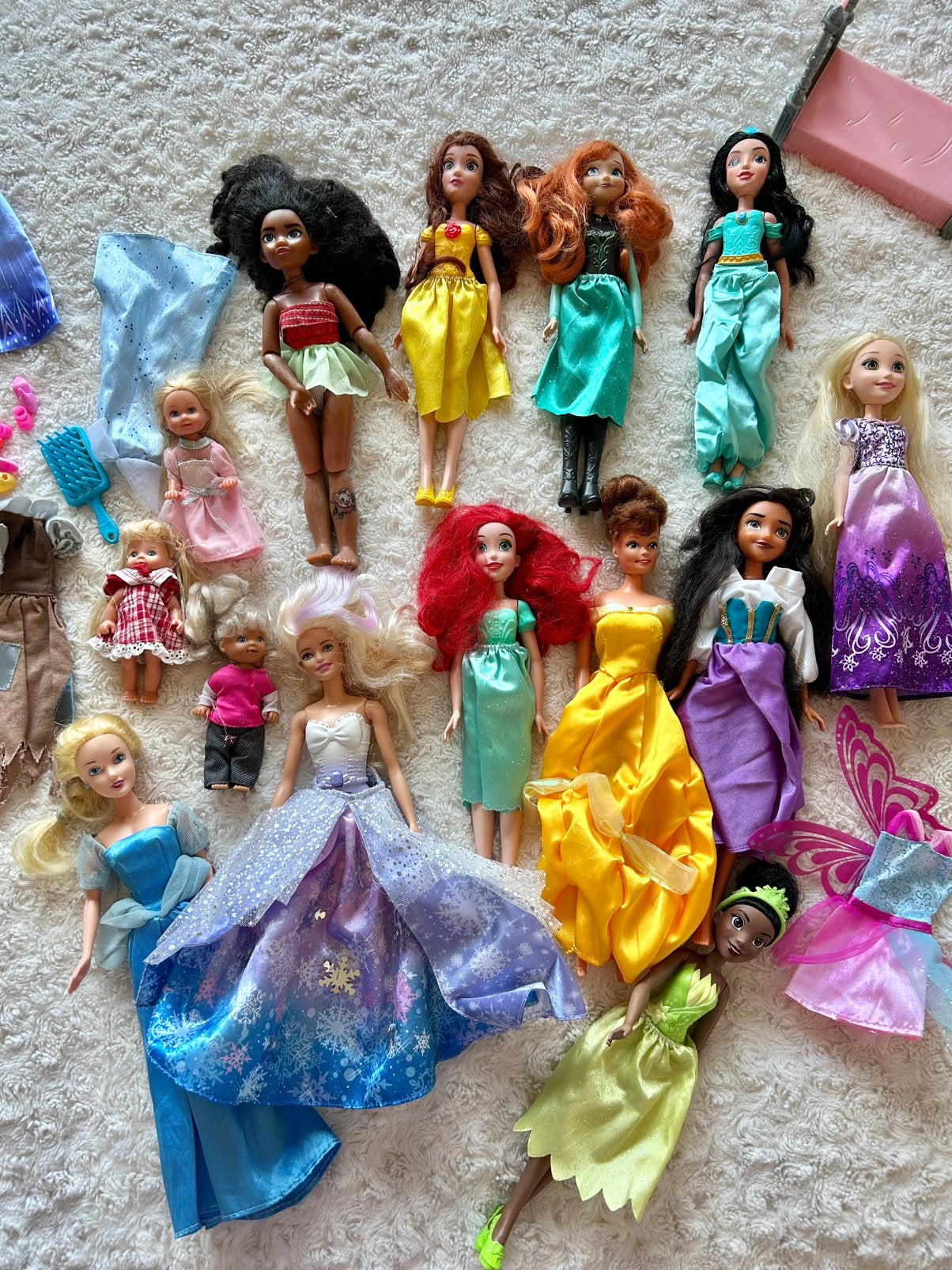 Verzameling Disney prinsessen anna elsa moana Barbie Mattel, Ophalen of Verzenden, Zo goed als nieuw, Barbie