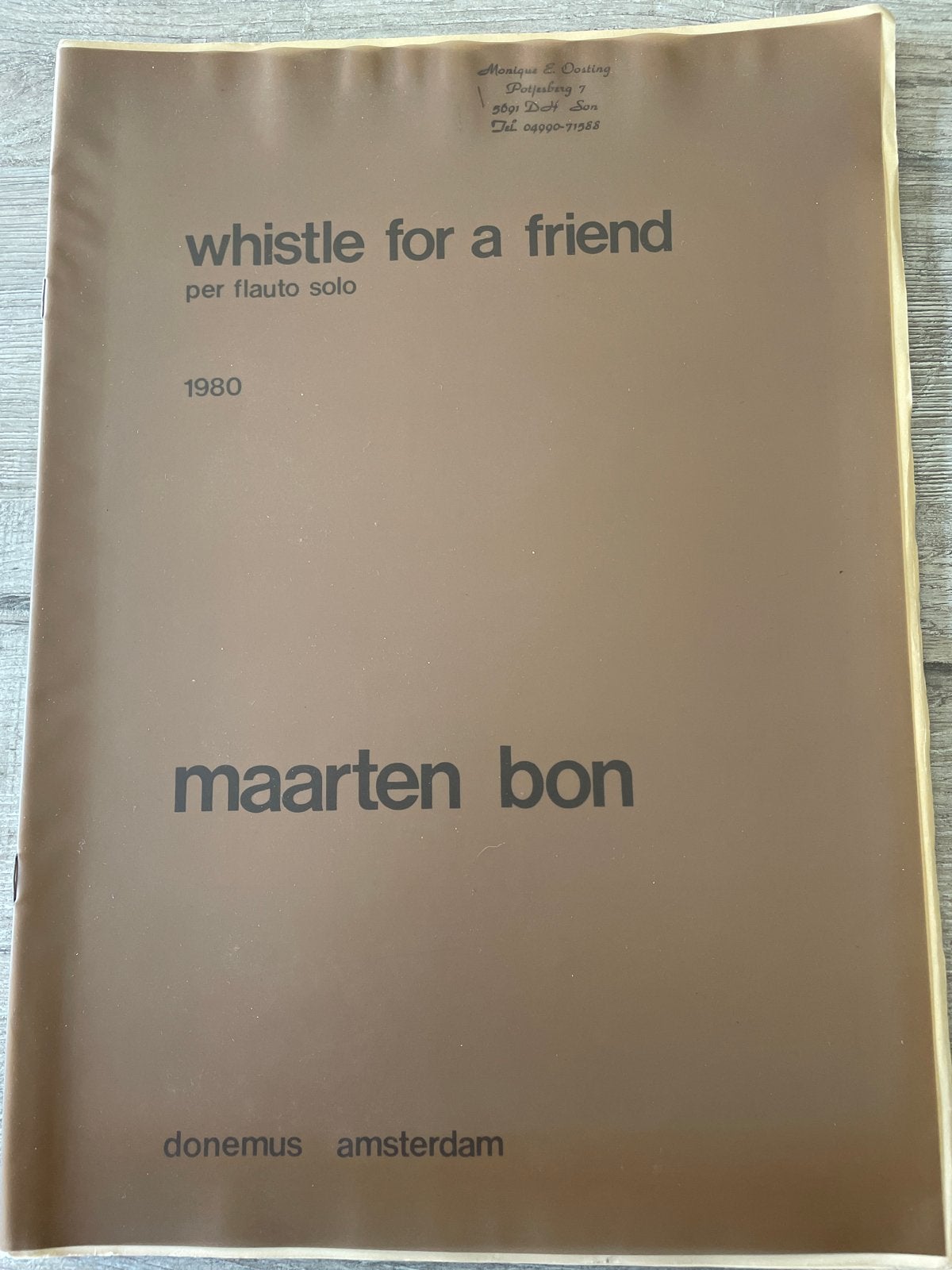 Authentieke bladmuziek voor dwarsfluit - Maarten Bon, Gebruikt, Klassiek, Ophalen of Verzenden, Dwarsfluit of Piccolo