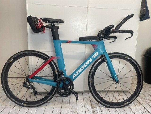 Triathlonfiets Argon18 E-117Tri met extra wedstrijdwielen, Fietsen en Brommers, Fietsen | Racefietsen, Gebruikt, Carbon, 10 tot 15 versnellingen