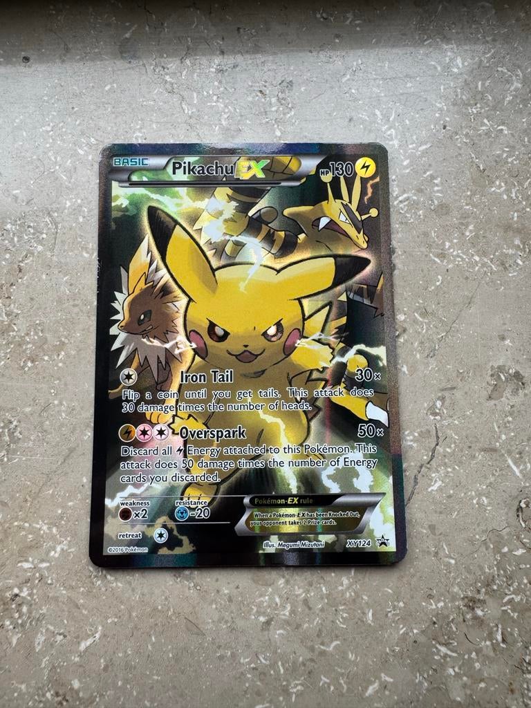 Pikachu EX XY124 Promo Pokémon Kaart - Zo goed als nieuw, Ophalen of Verzenden, Zo goed als nieuw, Losse kaart