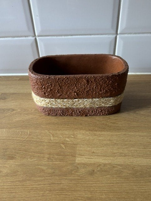 O48-ovale bloempot 19x11x9cm, Rond, Ophalen of Verzenden, Zo goed als nieuw, Aardewerk