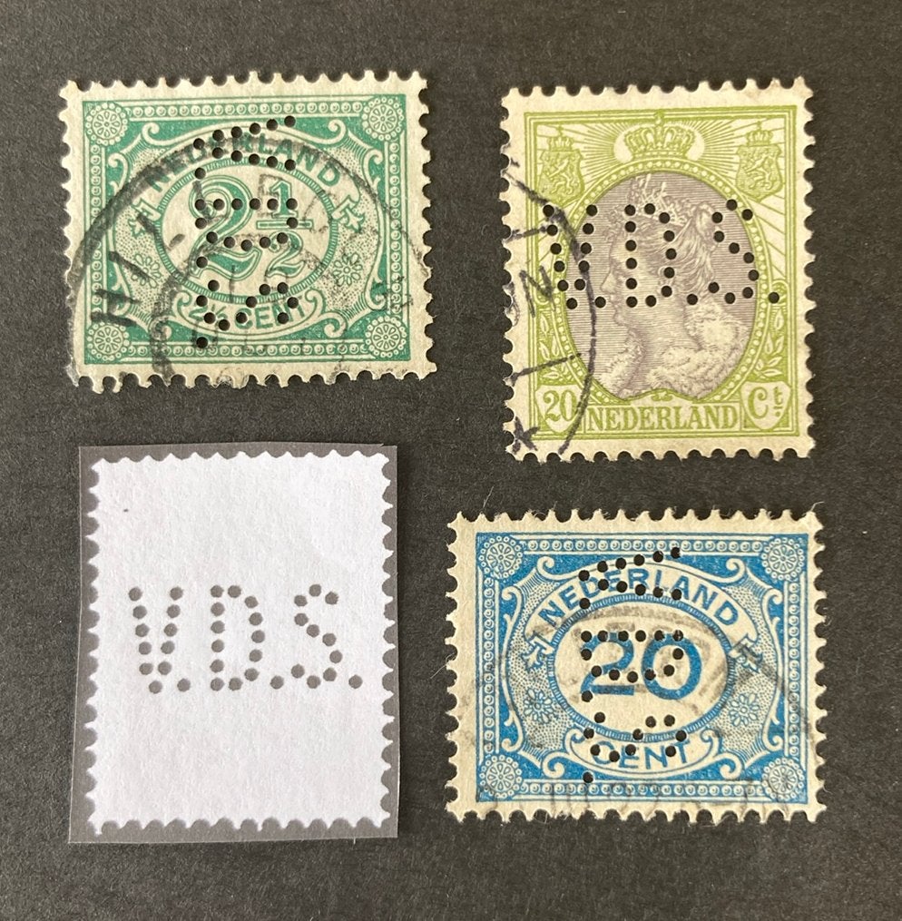 Perfin VDS in nvph 55; 69 en 109, Ophalen of Verzenden