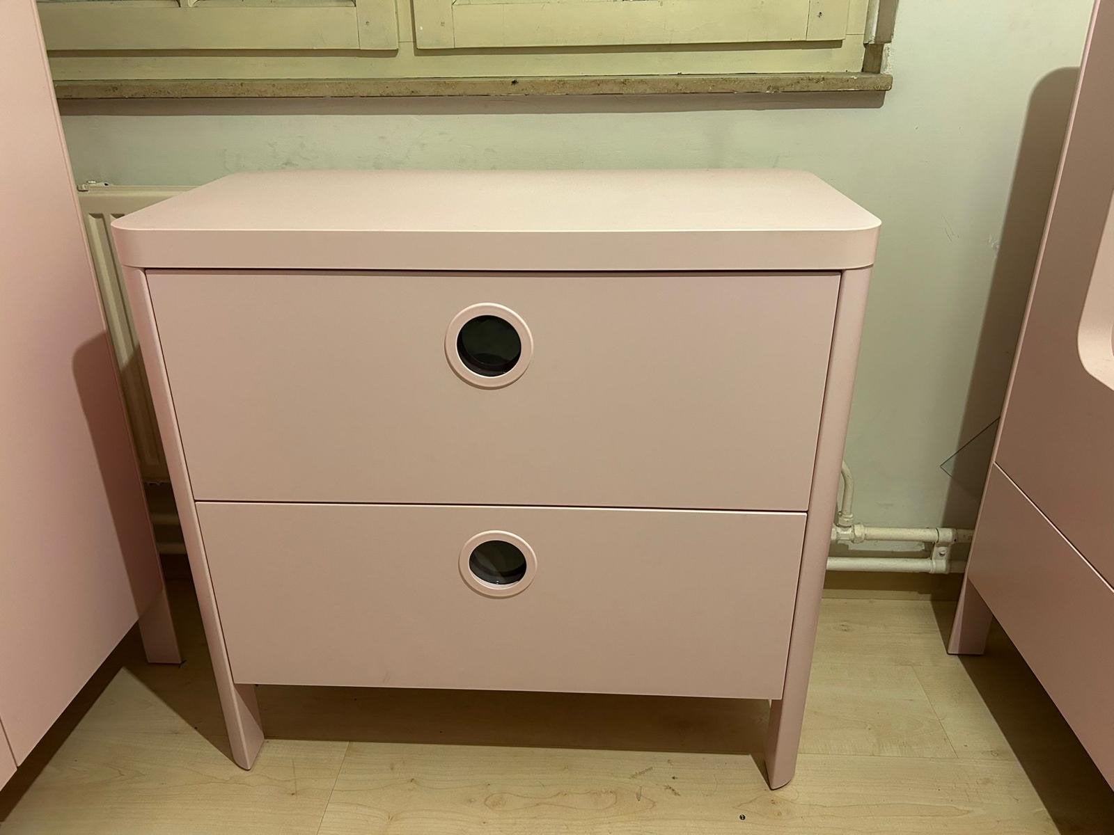 IKEA Busunge kinderkamer set - roze (bed, kasten), Ophalen, Gebruikt, Meisje