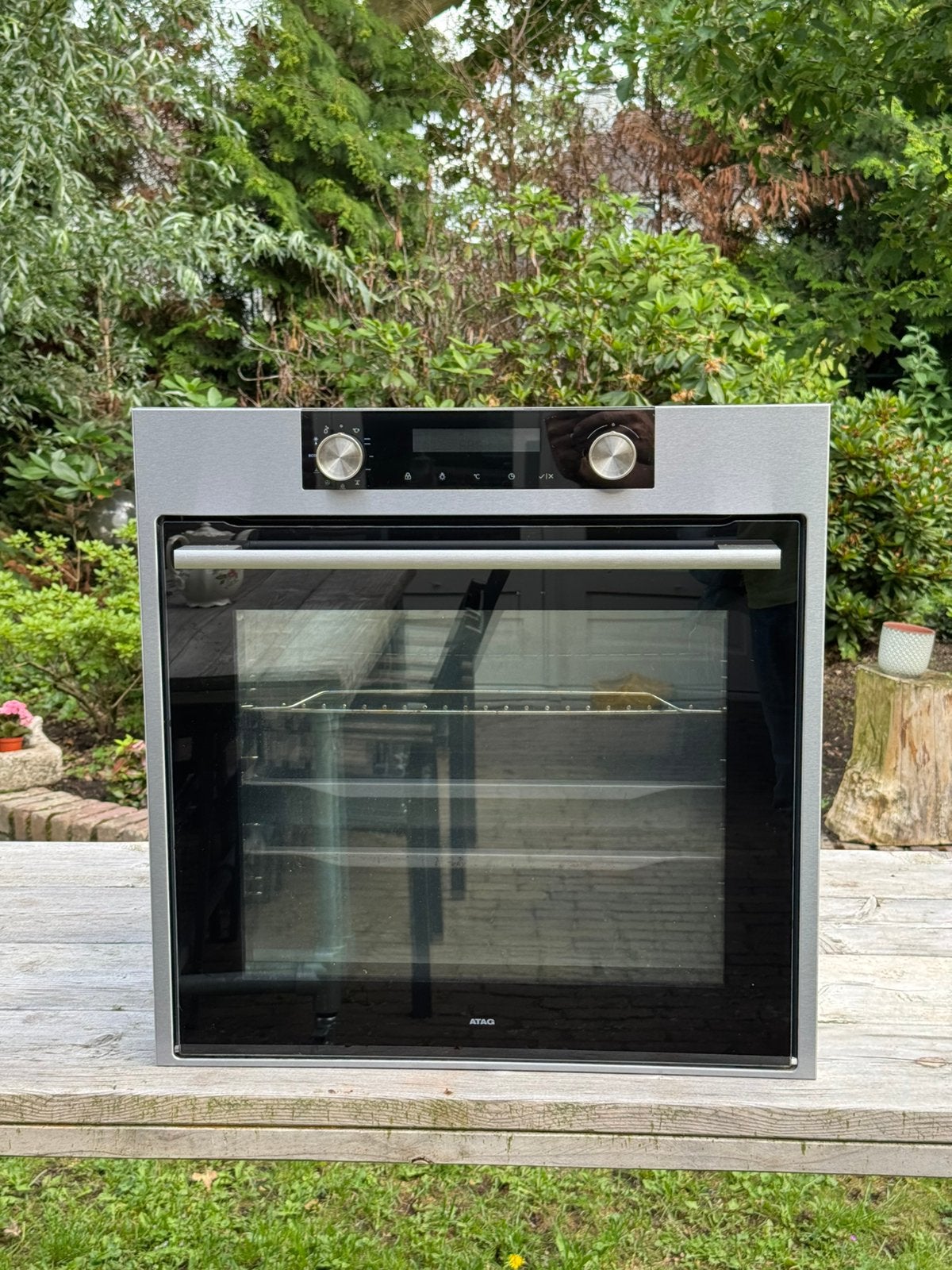 ATAG oven OX6511C RVS met LED-display, Ophalen, Gebruikt, Hete lucht, 60 cm of meer