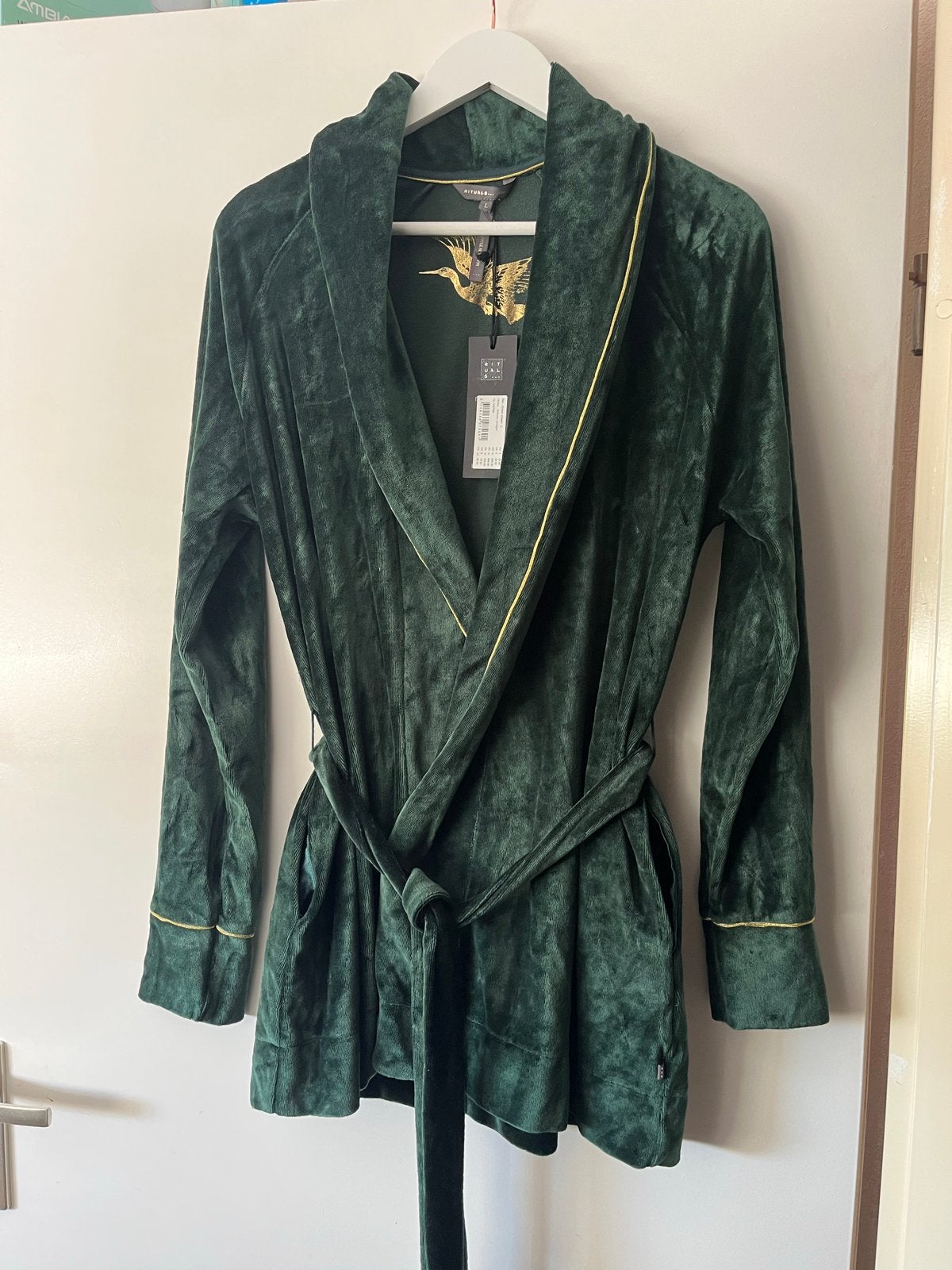 Rituals Badjas Groen Velours met Gouden Details, Kleding | Dames, Ophalen of Verzenden, Nieuw