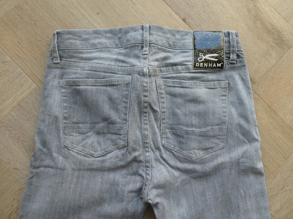 Grijze Denham Grader Skinny spijkerbroek maat 29-32, W32 (confectie 46) of kleiner, Ophalen of Verzenden, Zo goed als nieuw, Grijs