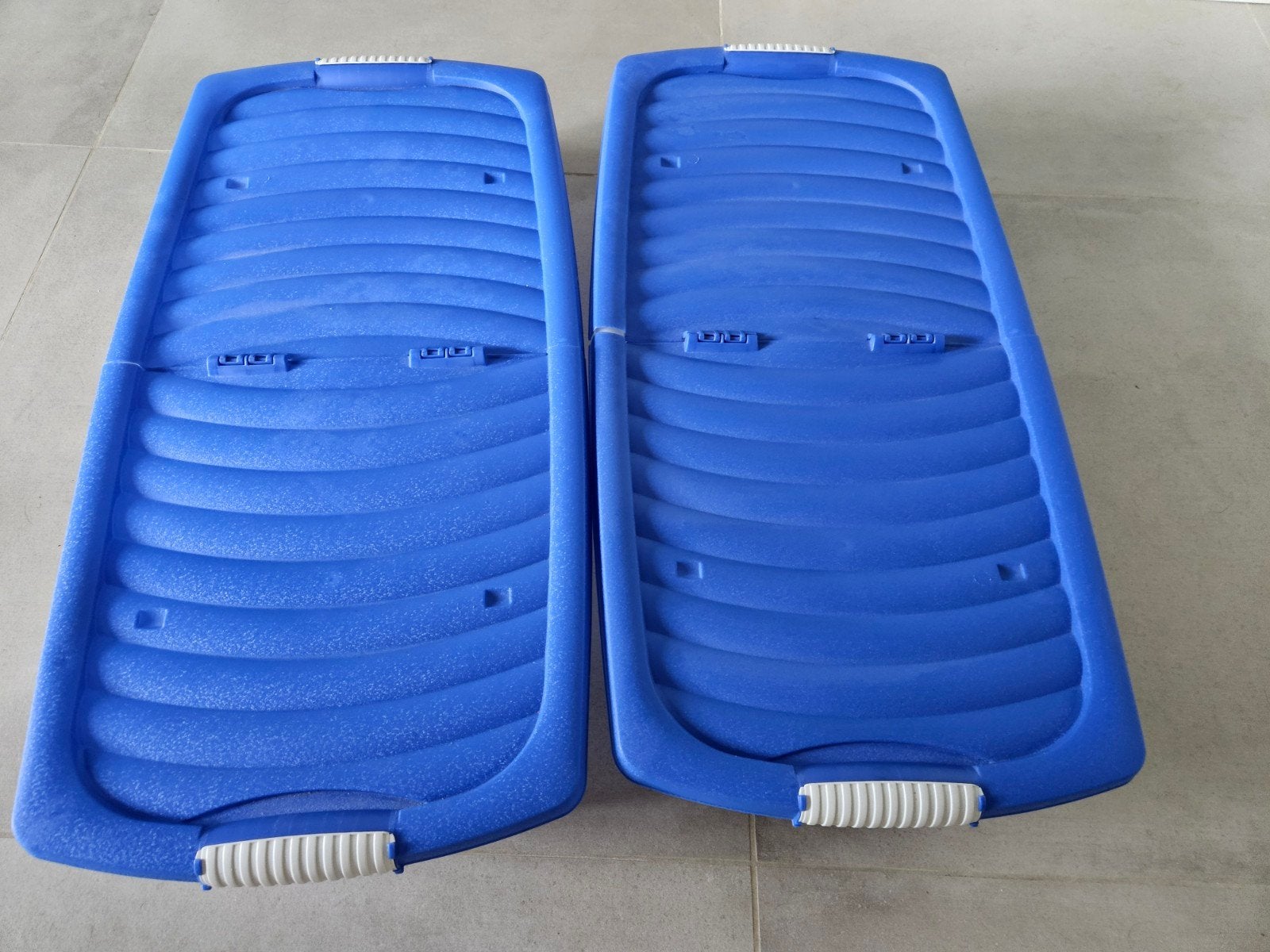2x bedbak - Blauw (79x40x15 cm), Huis en Inrichting, Ophalen, Zo goed als nieuw