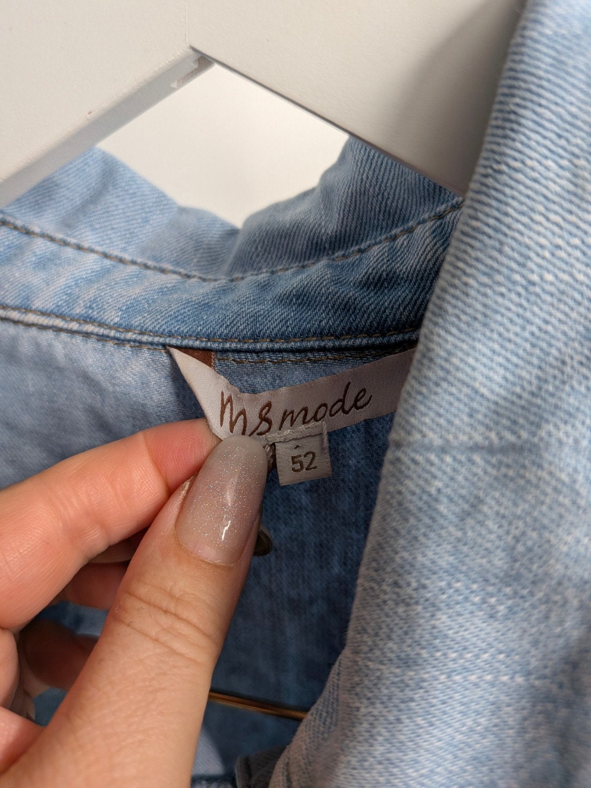 MS mode spijkeblouse met strass steentjes maat 52 (3571*), MS mode, Blauw, Maat 46/48 (XL) of groter, MS mode