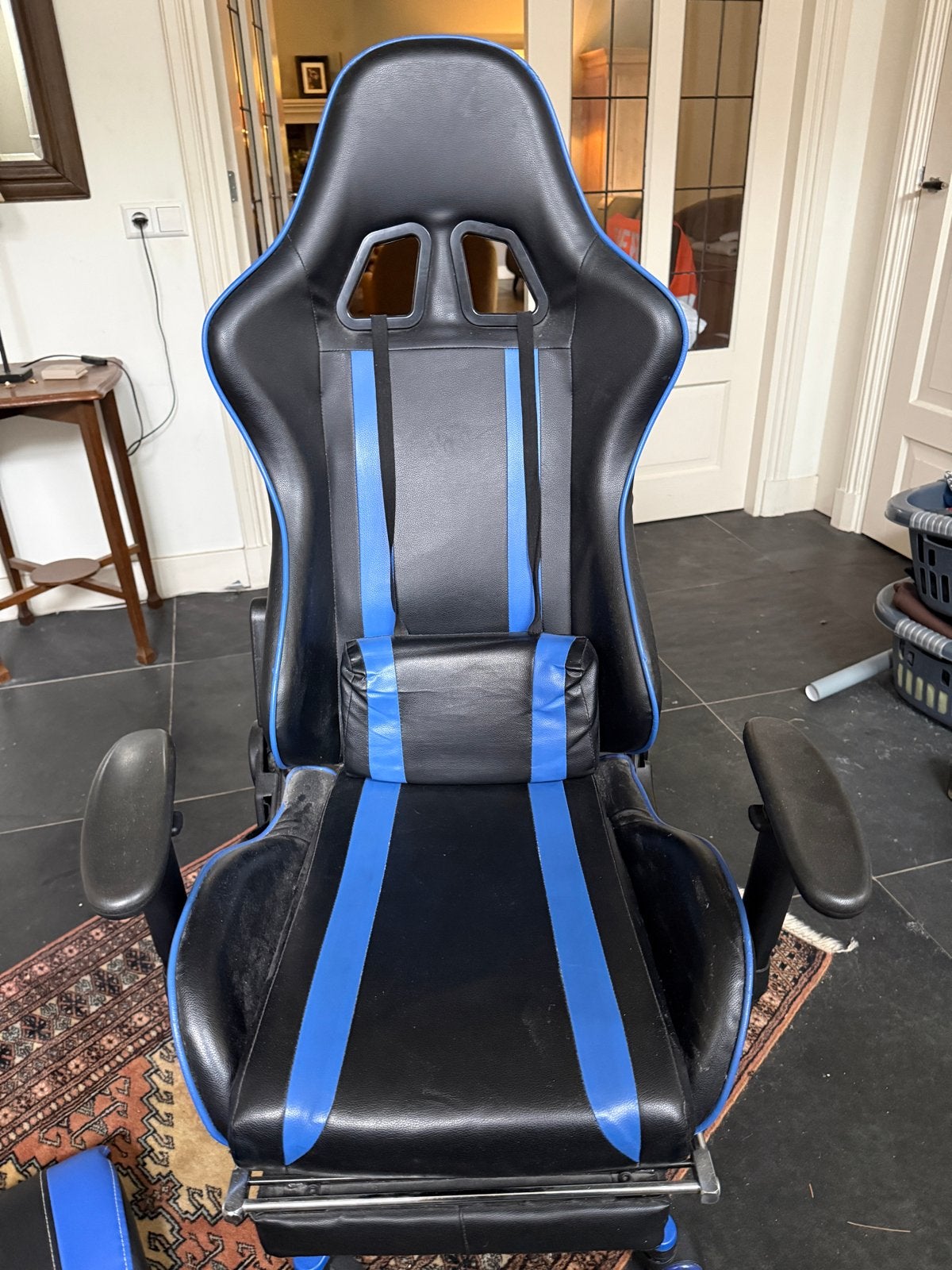 Gaming bureaustoel zwart/blauw, Huis en Inrichting, Bureaustoelen, Ophalen, Gebruikt, Zwart, Gaming bureaustoel