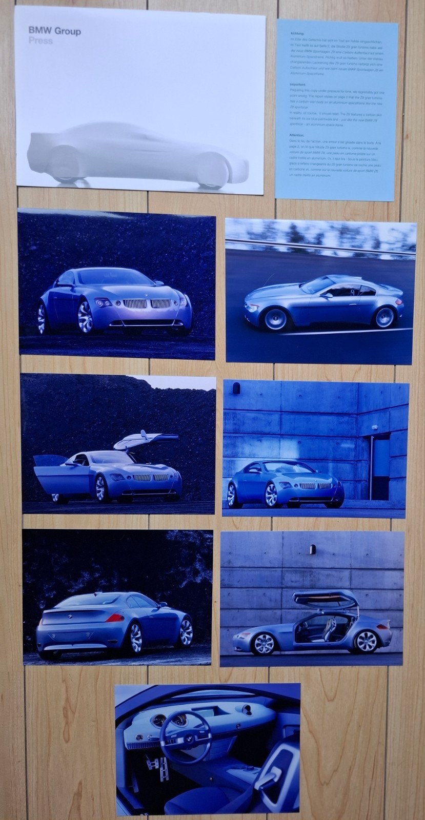 BMW Z9 Gran Turismo. Duitstalige Persmap. € 10,--, Ophalen of Verzenden, Zo goed als nieuw, BMW
