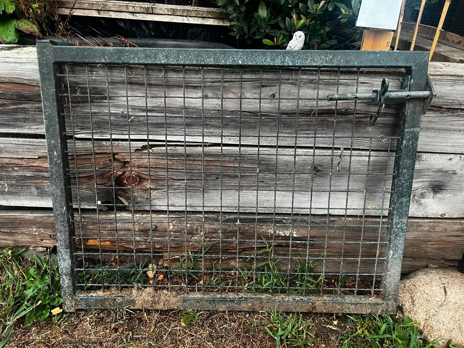 Gebruikt hekwerk met poort en palen, Tuin en Terras, Ophalen, Met poort, Gebruikt, Gaashekwerk