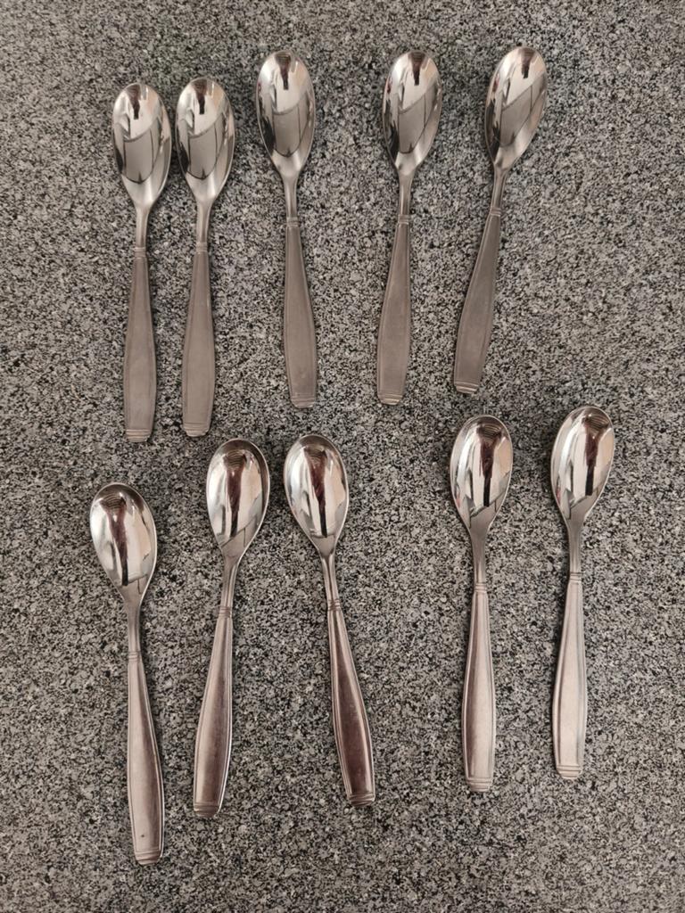 Gera Zilmeta koffie of thee lepeltjes 10 stuks, Ophalen of Verzenden, Zo goed als nieuw, Rvs of Chroom, Vaatwasserbestendig