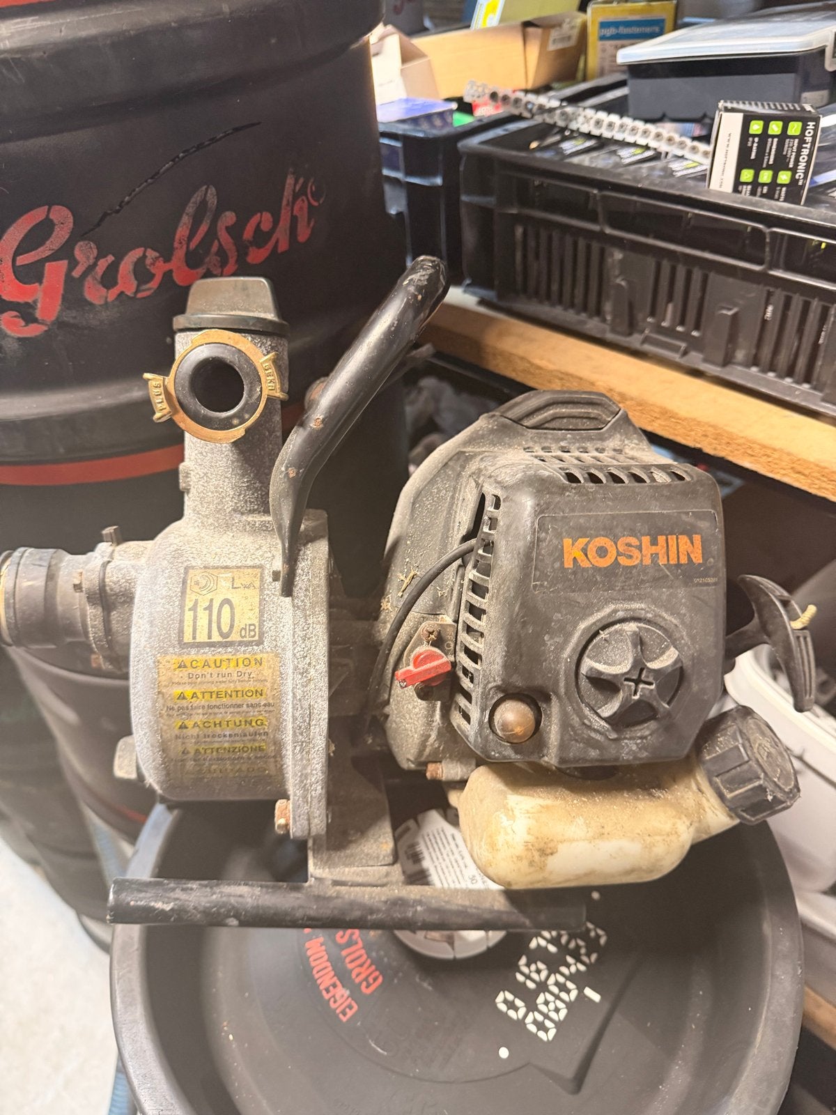 Koshin Waterpompje met Benzinemotor, Ophalen of Verzenden, Gebruikt, Overige typen