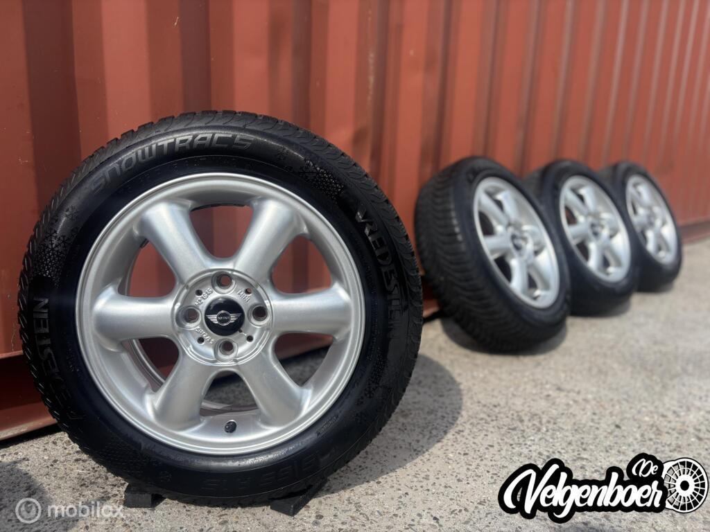 Mini R56 velgen + Vredestein banden | 15” | 6-7mm!, Auto-onderdelen, Banden en Velgen, Gebruikt, 15 inch, 175 mm, Banden en Velgen