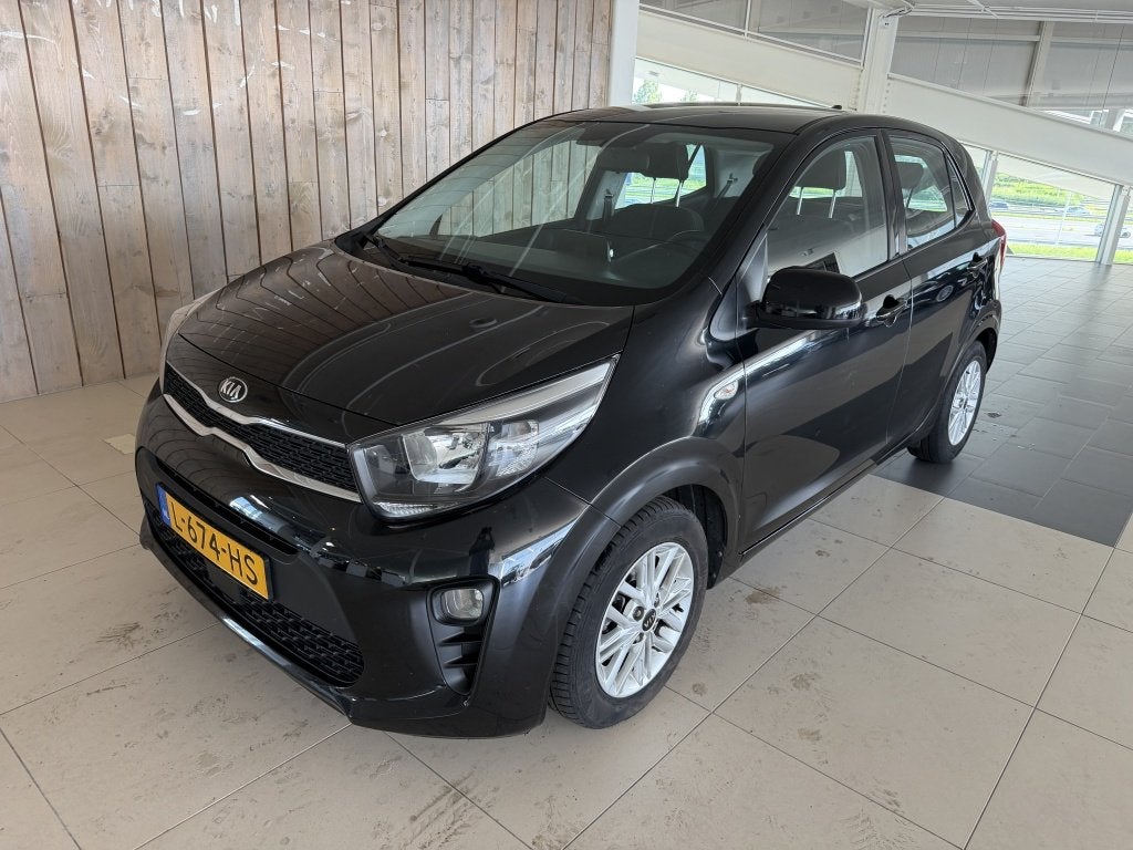 Kia Picanto 1.0 DPi DynamicLine (bj 2021), Auto's, Gebruikt, 4 stoelen, Zwart, Origineel Nederlands