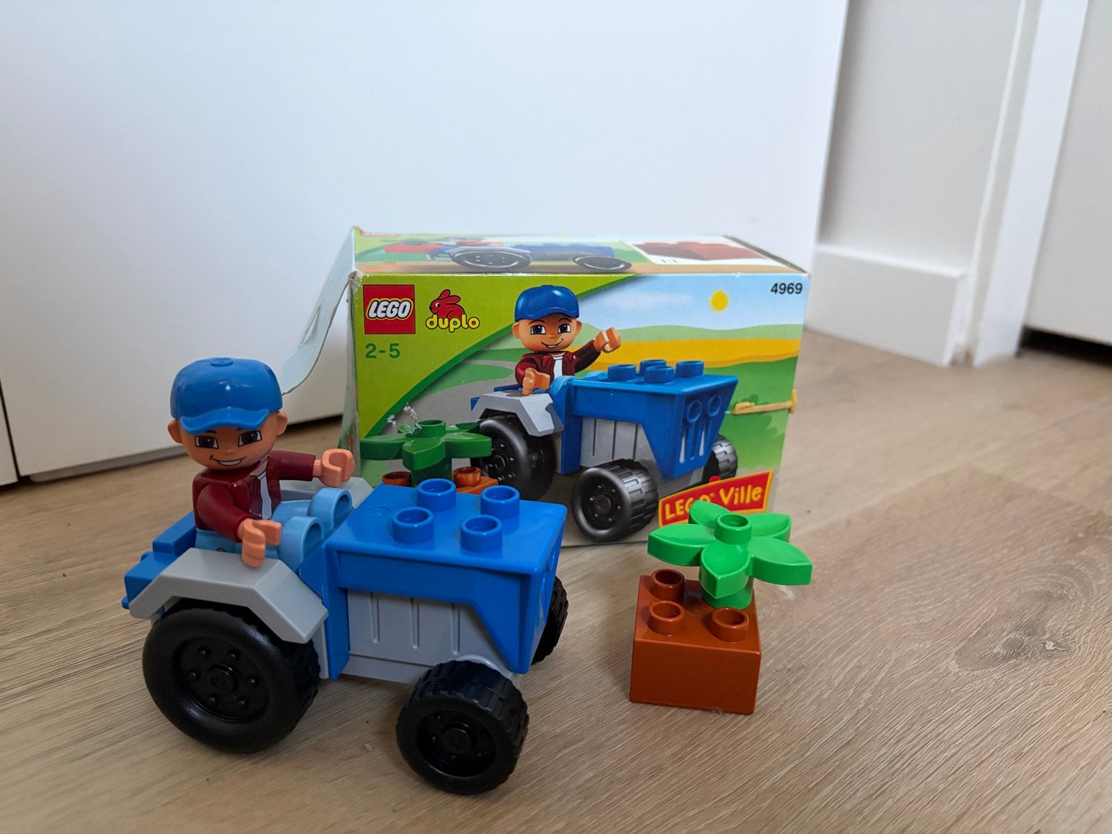 Lego Duplo Tractor met boer en plantje (set 4969), Ophalen, Gebruikt, Duplo, Inclusief doos