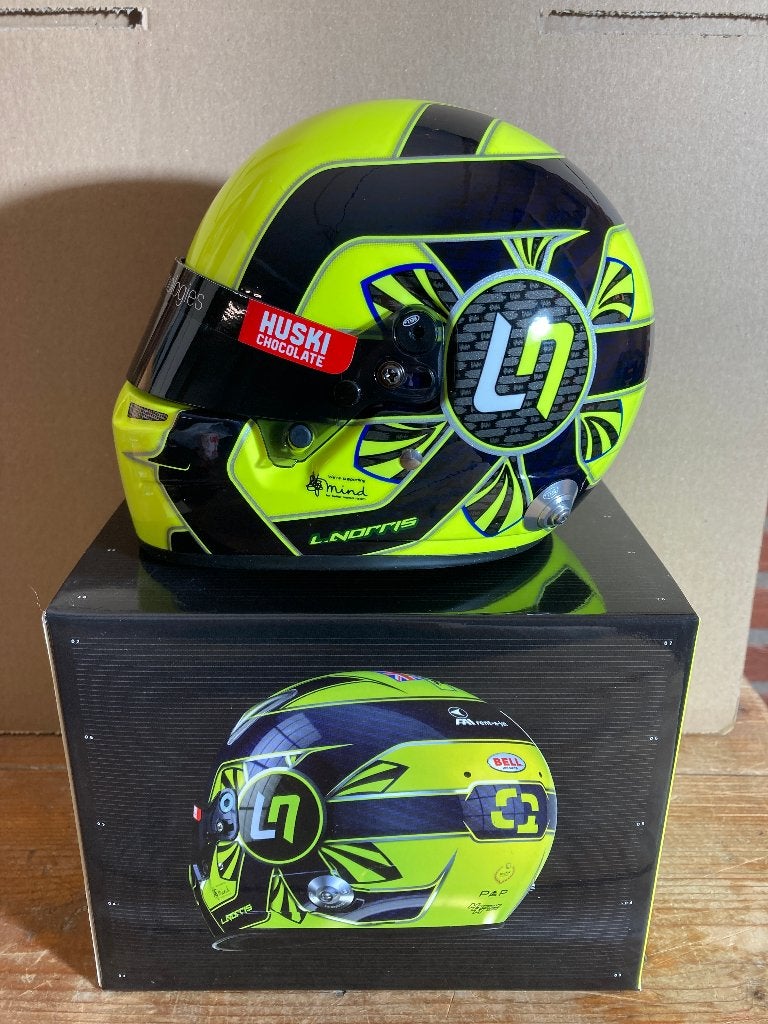 Lando Norris 1:2 2021 helmet F1 1/2 McLaren MCL35M Helm, Ophalen of Verzenden, Nieuw, Formule 1
