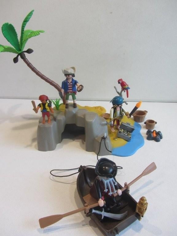 Playmobil  onbewoond eiland met piraten met bootje – 4139, Ophalen of Verzenden, Gebruikt, Los playmobil